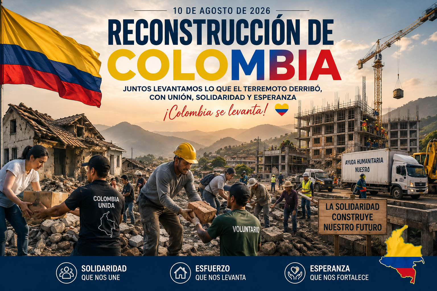 Reconstrucción de Colombia tras el terremoto del 10 de agosto de 2026 — Colombia se levanta